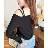 ワンショルドロストリボン長袖リブカットソートップス | moment+ | 詳細画像15 