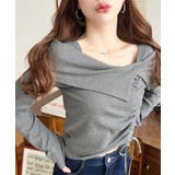 アシメカラードロスト長袖リブカットソートップス | moment+ | 詳細画像11 