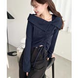 アシメカラードロスト長袖リブカットソートップス | moment+ | 詳細画像17 