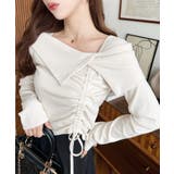 アシメカラードロスト長袖リブカットソートップス | moment+ | 詳細画像3 