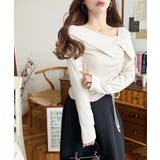 アシメカラードロスト長袖リブカットソートップス | moment+ | 詳細画像5 