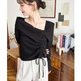 アシメカラードロスト長袖リブカットソートップス | moment+ | 詳細画像9 