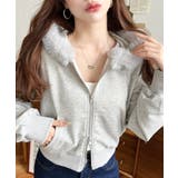 ファーフードダブルジップショートパーカー | moment+ | 詳細画像11 