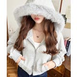 ファーフードダブルジップショートパーカー | moment+ | 詳細画像12 