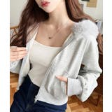 ファーフードダブルジップショートパーカー | moment+ | 詳細画像14 