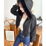 ファーフードダブルジップショートパーカー | moment+ | 詳細画像9 