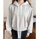 レースリボンショートフーディー | moment+ | 詳細画像16 