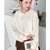 レースリボンショートフーディー | moment+ | 詳細画像2 