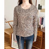 レオパードプリントアシンメトリードロストトップス | moment+ | 詳細画像11 