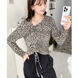 レオパードプリントアシンメトリードロストトップス | moment+ | 詳細画像19 