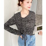 レオパードプリントアシンメトリードロストトップス | moment+ | 詳細画像5 