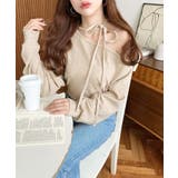 ストラップチョーカーネックリボンアシメワンショルダーニットプルオーバー | moment+ | 詳細画像11 