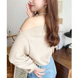 ストラップチョーカーネックリボンアシメワンショルダーニットプルオーバー | moment+ | 詳細画像12 