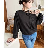 ストラップチョーカーネックリボンアシメワンショルダーニットプルオーバー | moment+ | 詳細画像3 