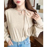 ストラップチョーカーネックリボンアシメワンショルダーニットプルオーバー | moment+ | 詳細画像9 