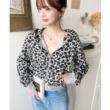 ダブルジップレオパードショートパーカー | moment+ | 詳細画像12 