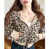 ダブルジップレオパードショートパーカー | moment+ | 詳細画像7 