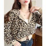 ダブルジップレオパードショートパーカー | moment+ | 詳細画像9 