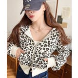 アイボリー | ダブルジップレオパードショートパーカー | moment+