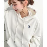 U.S.POLO ASSN.ワンポイント刺繍ショート丈パーカー | moment+ | 詳細画像2 