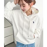 U.S.POLO ASSN.ワンポイント刺繍ショート丈パーカー | moment+ | 詳細画像4 