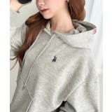 杢グレー | U.S.POLO ASSN.ワンポイント刺繍ショート丈パーカー | moment+