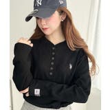 U.S.POLO ASSNワンポイント刺繍ワッフルヘンリーネックプルオーバー | moment+ | 詳細画像23 