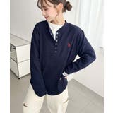 U.S.POLO ASSNワンポイント刺繍ワッフルヘンリーネックプルオーバー | moment+ | 詳細画像49 
