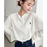 U.S.POLO ASSNワンポイント刺繍ワッフルヘンリーネックプルオーバー | moment+ | 詳細画像5 