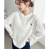 U.S.POLO ASSNワンポイント刺繍ワッフルヘンリーネックプルオーバー | moment+ | 詳細画像6 