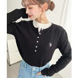 U.S.POLO ASSNワンポイント刺繍リブヘンリーネックプルオーバー | moment+ | 詳細画像17 