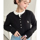 ブラック | U.S.POLO ASSNワンポイント刺繍リブヘンリーネックプルオーバー | moment+