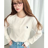 アイボリー | U.S.POLO ASSNワンポイント刺繍リブヘンリーネックプルオーバー | moment+