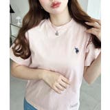 ピンク | U.S.POLO ASSN.ワンポイント刺繍半袖Tシャツ | moment+