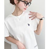 オフホワイト | U.S.POLO ASSN.ワンポイント刺繍半袖Tシャツ | moment+