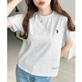 オートミール | U.S.POLO ASSN.ワンポイント刺繍半袖Tシャツ | moment+