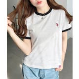 U.S.POLO ASSN.ワンポイント刺繍リンガー半袖Tシャツ | moment+ | 詳細画像18