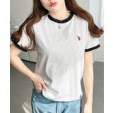 U.S.POLO ASSN.ワンポイント刺繍リンガー半袖Tシャツ | moment+ | 詳細画像20