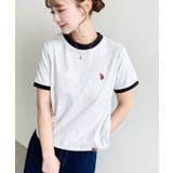 U.S.POLO ASSN.ワンポイント刺繍リンガー半袖Tシャツ | moment+ | 詳細画像24