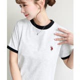 U.S.POLO ASSN.ワンポイント刺繍リンガー半袖Tシャツ | moment+ | 詳細画像25