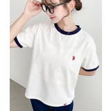 U.S.POLO ASSN.ワンポイント刺繍リンガー半袖Tシャツ | moment+ | 詳細画像3