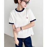U.S.POLO ASSN.ワンポイント刺繍リンガー半袖Tシャツ | moment+ | 詳細画像5
