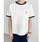 U.S.POLO ASSN.ワンポイント刺繍リンガー半袖Tシャツ | moment+ | 詳細画像6