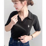 U.S.POLO ASSN.ワンポイント刺繍スキッパー衿半袖カットソー | moment+ | 詳細画像12 