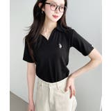 U.S.POLO ASSN.ワンポイント刺繍スキッパー衿半袖カットソー | moment+ | 詳細画像22 
