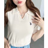 U.S.POLO ASSN.ワンポイント刺繍スキッパー衿半袖カットソー | moment+ | 詳細画像3 