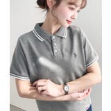 杢グレー | U.S.POLO ASSN.ワンポイント刺繍配色ラインリブ半袖ポロシャツ | moment+