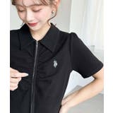 U.S.POLO ASSN.ワンポイント刺繍Wジップギャザーえり付きカーデ | moment+ | 詳細画像20 