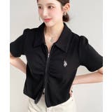 U.S.POLO ASSN.ワンポイント刺繍Wジップギャザーえり付きカーデ | moment+ | 詳細画像24 