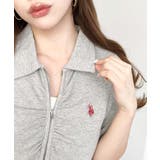 U.S.POLO ASSN.ワンポイント刺繍Wジップギャザーえり付きカーデ | moment+ | 詳細画像29 